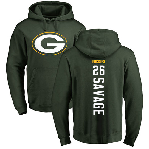 Men Green Bay Packers Green #26 Savage Darnell Backer Nike NFL Pullover Hoodie Sweatshirts